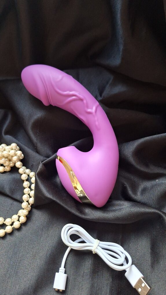 Vibrador Penetrável Texturizado com Estimulador de Língua