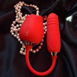 Rosa Sophie Vibrador Duplo com 10 Modos de Vibração, Pulsação e Vai e Vem Vip Mix